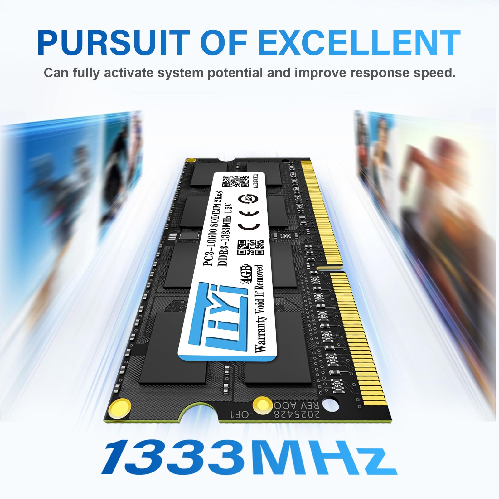 LIYI DDR3L/DDR3 RAM 4GB 1333MHz PC3L-10600/PC3-10600 CL9 2Rx8 204